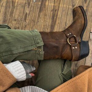 Boulet western dark brow leather boots